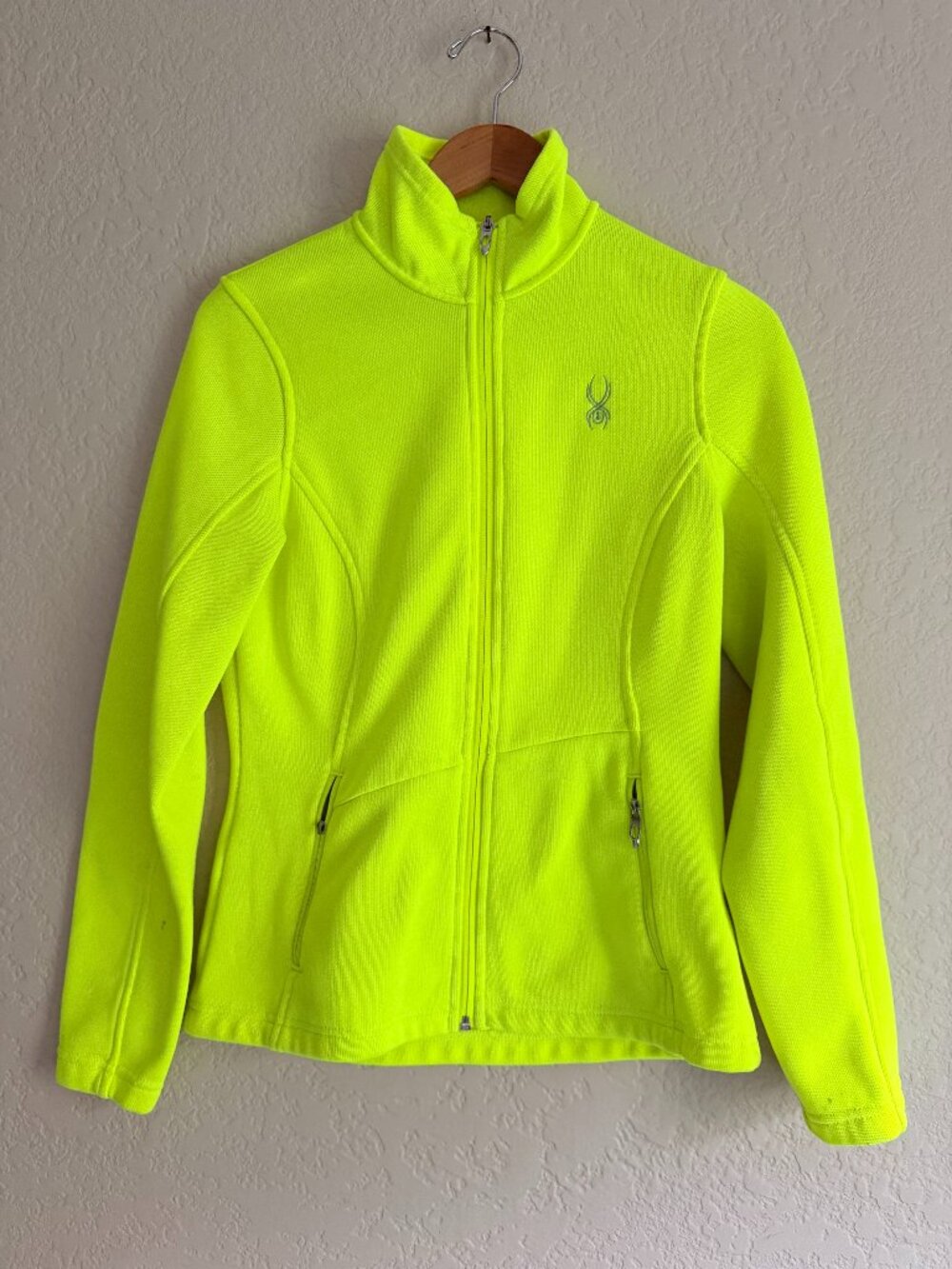 Spyder florescent yellow jacket/sweater size M